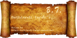 Bethlendi Teréz névjegykártya
